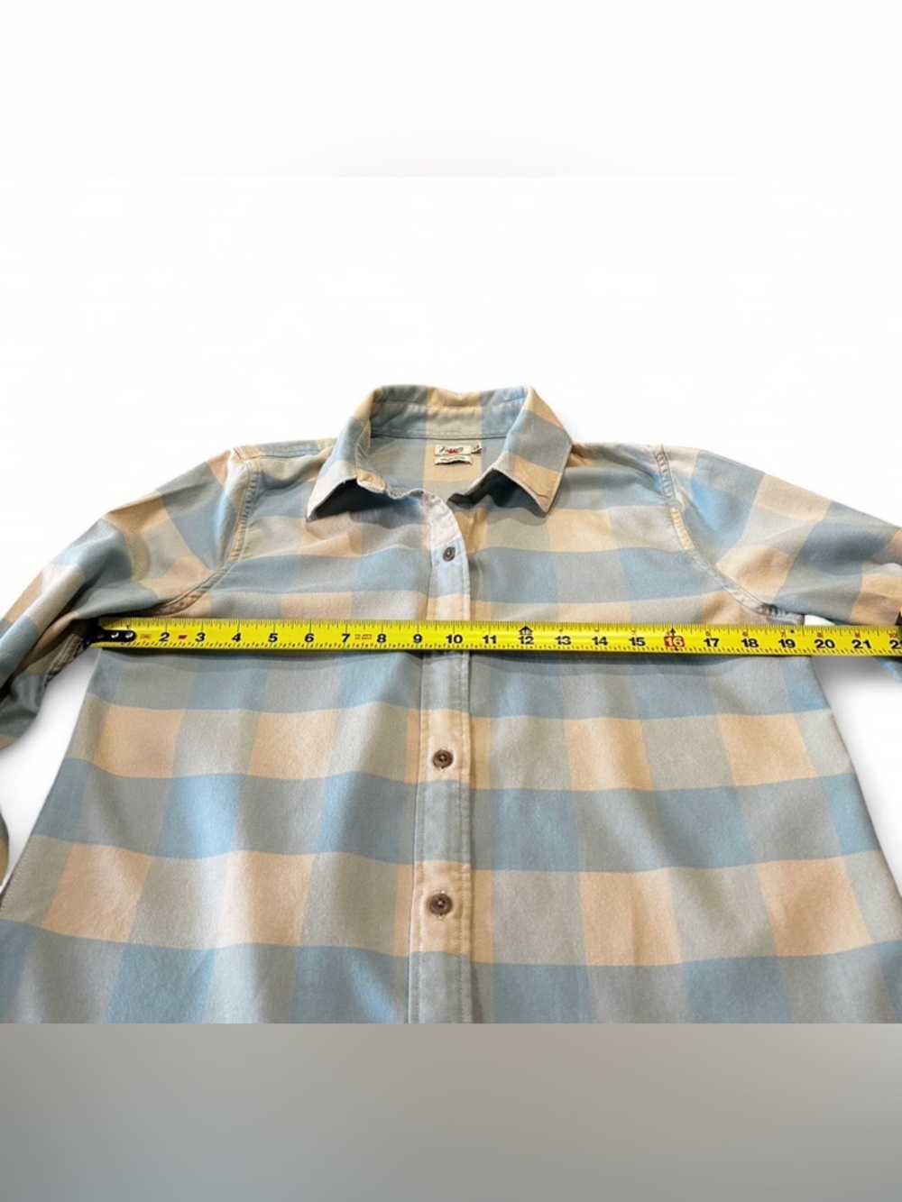 Faherty Light Blue and Cream Checked Button Shirt - Picture 5 of 7